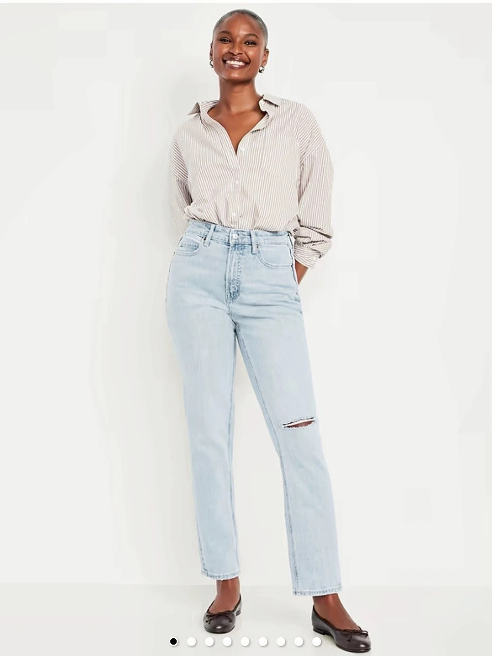 Old Navy Curvy Extra High-Waisted Straight Jeans Blue